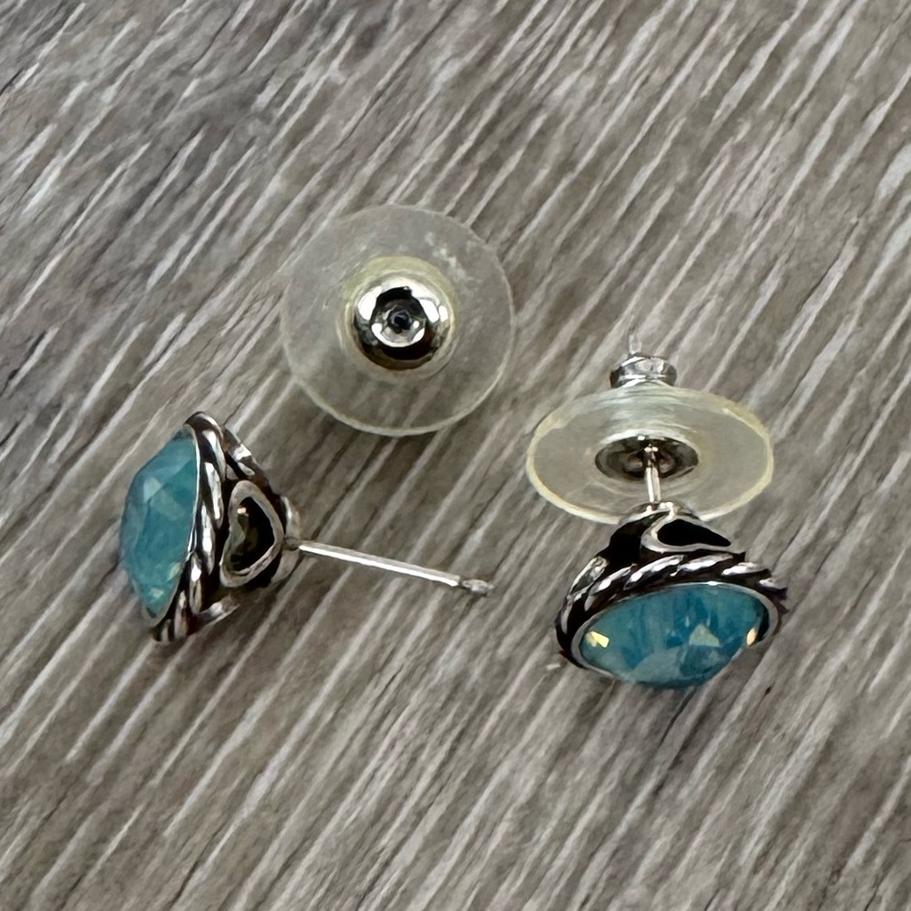 🩵BRIGHTON Pacific Opal Iris Stud Earrings - Silver - Picture 7 of 7